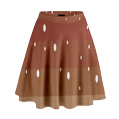 Fawn Gender Flags Polka Space Brown High Waist Skirt by Mariart