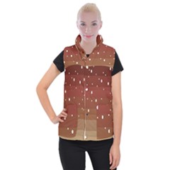 Fawn Gender Flags Polka Space Brown Women s Button Up Puffer Vest