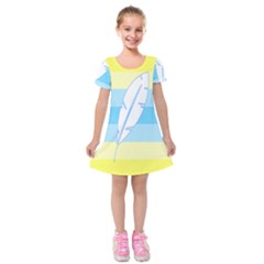 Feather Flags Kids  Short Sleeve Velvet Dress by Mariart