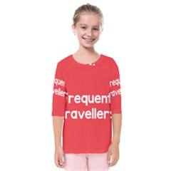 Frequent Travellers Red Kids  Quarter Sleeve Raglan Tee