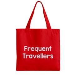 Frequent Travellers Red Zipper Grocery Tote Bag by Mariart