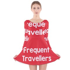 Frequent Travellers Red Long Sleeve Velvet Skater Dress