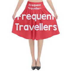 Frequent Travellers Red Flared Midi Skirt