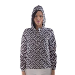 Capsul Another Grey Diamond Metal Texture Hooded Wind Breaker (women) by Mariart