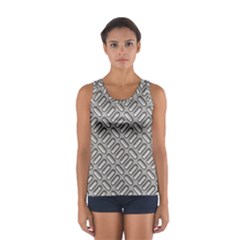 Capsul Another Grey Diamond Metal Texture Women s Sport Tank Top  by Mariart