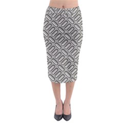 Capsul Another Grey Diamond Metal Texture Midi Pencil Skirt by Mariart