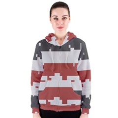 Girl Flags Plaid Red Black Women s Zipper Hoodie by Mariart