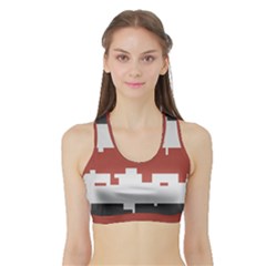 Girl Flags Plaid Red Black Sports Bra With Border by Mariart