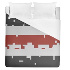 Girl Flags Plaid Red Black Duvet Cover (queen Size) by Mariart