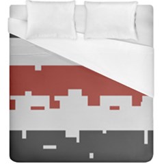 Girl Flags Plaid Red Black Duvet Cover (king Size)