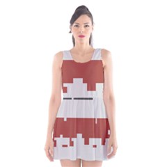 Girl Flags Plaid Red Black Scoop Neck Skater Dress