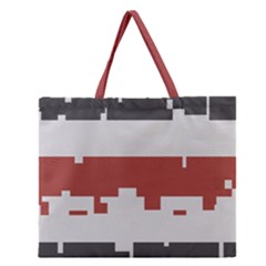 Girl Flags Plaid Red Black Zipper Large Tote Bag by Mariart