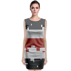 Girl Flags Plaid Red Black Classic Sleeveless Midi Dress by Mariart