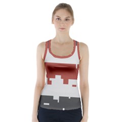 Girl Flags Plaid Red Black Racer Back Sports Top by Mariart