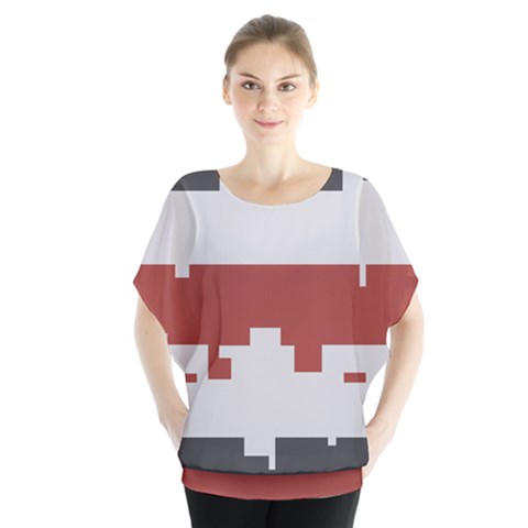 Girl Flags Plaid Red Black Blouse by Mariart