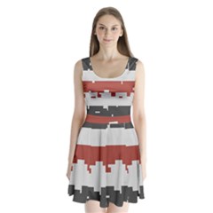 Girl Flags Plaid Red Black Split Back Mini Dress 