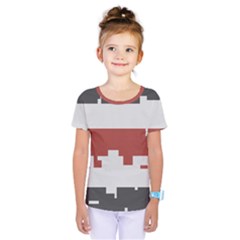 Girl Flags Plaid Red Black Kids  One Piece Tee