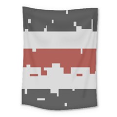 Girl Flags Plaid Red Black Medium Tapestry by Mariart