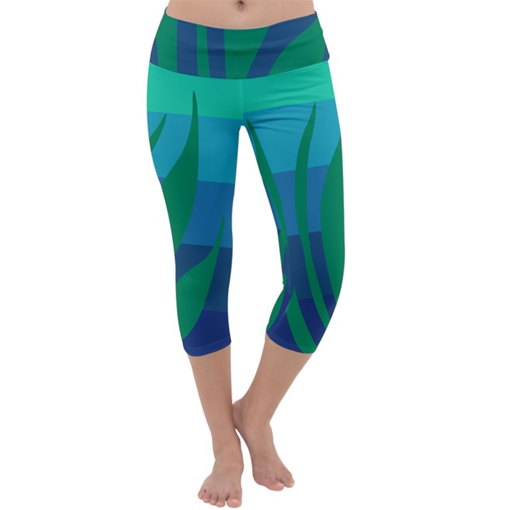 Gender Sea Flags Leaf Capri Yoga Leggings