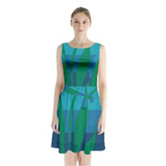 Gender Sea Flags Leaf Sleeveless Waist Tie Chiffon Dress by Mariart