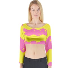 Glimra Gender Flags Star Space Long Sleeve Crop Top by Mariart