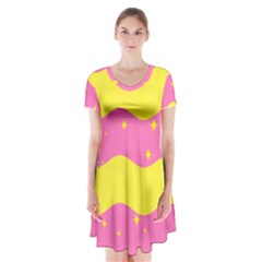 Glimra Gender Flags Star Space Short Sleeve V-neck Flare Dress by Mariart