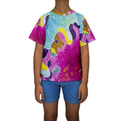 Fabric Rainbow Kids  Short Sleeve Swimwear by Mariart