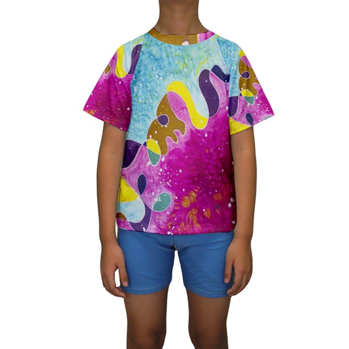 Fabric Rainbow Kids  Short Sleeve Swimwear