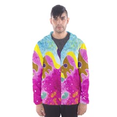 Fabric Rainbow Hooded Wind Breaker (men) by Mariart