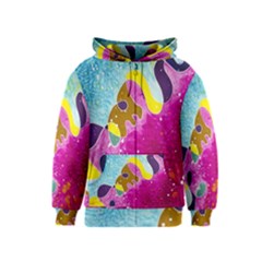 Fabric Rainbow Kids  Zipper Hoodie by Mariart