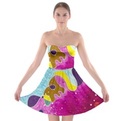 Fabric Rainbow Strapless Bra Top Dress by Mariart