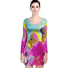 Fabric Rainbow Long Sleeve Velvet Bodycon Dress by Mariart