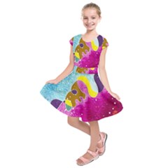 Fabric Rainbow Kids  Short Sleeve Dress by Mariart