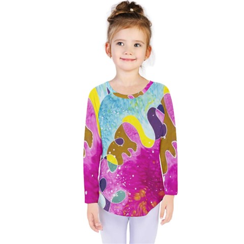 Fabric Rainbow Kids  Long Sleeve Tee by Mariart