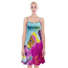 Fabric Rainbow Spaghetti Strap Velvet Dress by Mariart