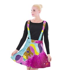 Fabric Rainbow Suspender Skater Skirt