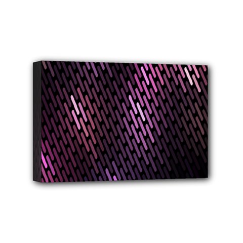 Light Lines Purple Black Mini Canvas 6  X 4 