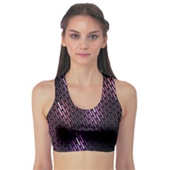 Light Lines Purple Black Sports Bra by Mariart