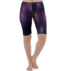 Light Lines Purple Black Cropped Leggings  by Mariart