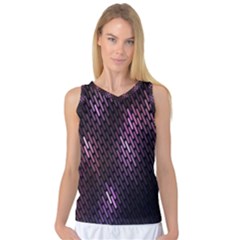 Light Lines Purple Black Women s Basketball Tank Top