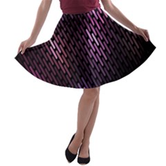 Light Lines Purple Black A-line Skater Skirt