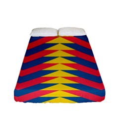 Lllustration Geometric Red Blue Yellow Chevron Wave Line Fitted Sheet (full/ Double Size) by Mariart