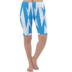 Make Tessellation Bird Tessellation Blue White Cropped Leggings 