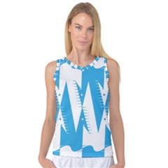 Make Tessellation Bird Tessellation Blue White Women s Basketball Tank Top