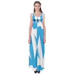 Make Tessellation Bird Tessellation Blue White Empire Waist Maxi Dress by Mariart