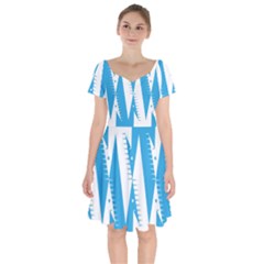 Make Tessellation Bird Tessellation Blue White Short Sleeve Bardot Dress by Mariart