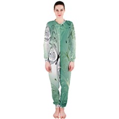 Glass Splashback Abstract Pattern Butterfly Onepiece Jumpsuit (ladies)  by Mariart