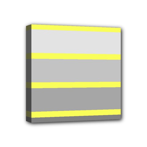 Molly Gender Line Flag Yellow Grey Mini Canvas 4  X 4  by Mariart