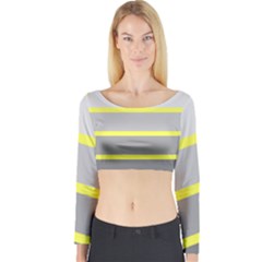 Molly Gender Line Flag Yellow Grey Long Sleeve Crop Top by Mariart