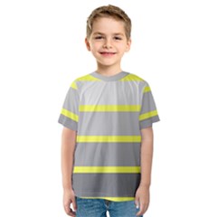 Molly Gender Line Flag Yellow Grey Kids  Sport Mesh Tee